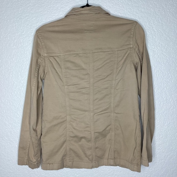 KENSIE JEANS SIZE S TAN BEIGE BROWN BLUE MILITARY UTILITY CARGO JACKET FALL WI… - Picture 6 of 10